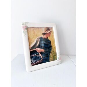 Vintage Cottagecore 8 by 10 Large Ceramic Frame Floral